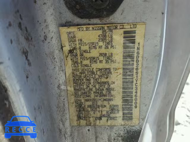 2000 NISSAN FRONTIER K 1N6DD26S1YC346009 Bild 9