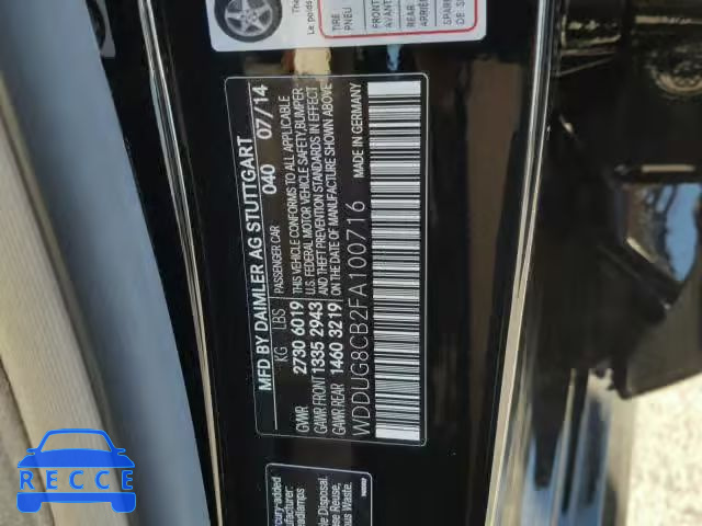 2015 MERCEDES-BENZ S 550 WDDUG8CB2FA100716 image 9