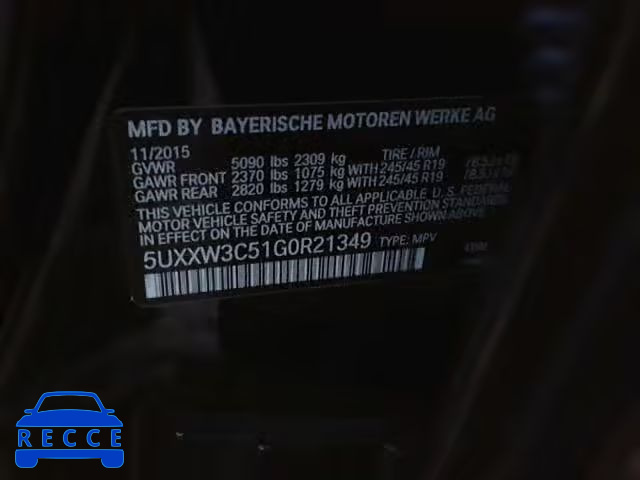 2016 BMW X4 XDRIVE2 5UXXW3C51G0R21349 image 9