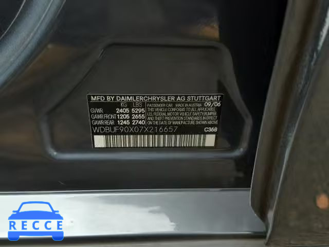 2007 MERCEDES-BENZ E 550 4MAT WDBUF90X07X216657 image 9