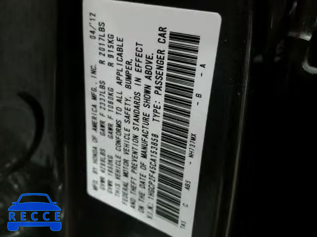 2012 HONDA ACCORD LXP 1HGCP2F45CA153858 image 9