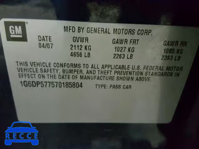 2007 CADILLAC CTS HI FEA 1G6DP577570185804 image 9