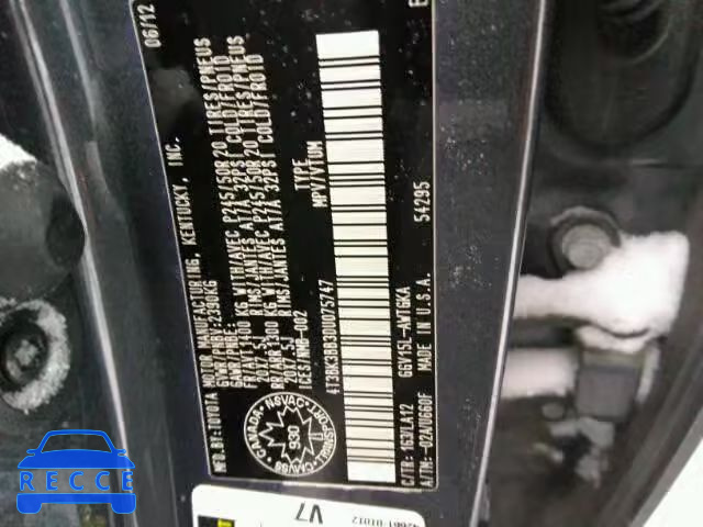 2013 TOYOTA VENZA LE 4T3BK3BB3DU075747 image 8