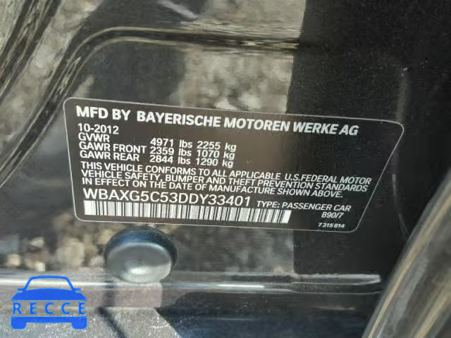 2013 BMW 528 I WBAXG5C53DDY33401 image 9