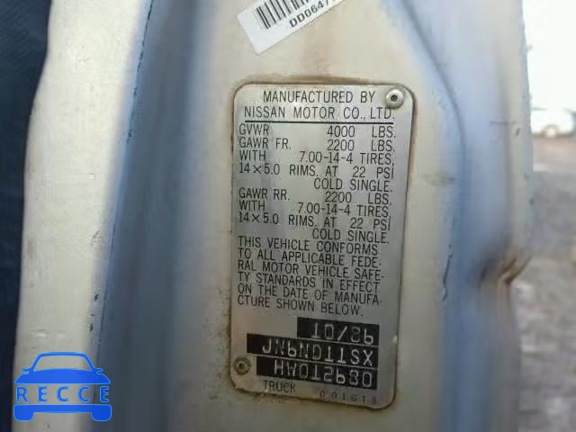 1987 NISSAN D21 SHORT JN6ND11SXHW012680 image 9