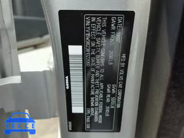 2008 VOLVO V70 3.2 YV1BW982381022060 image 9