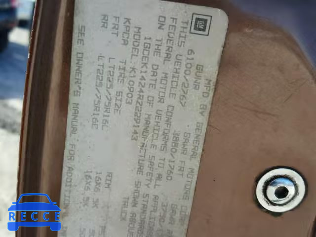 1994 CHEVROLET GMT-400 K1 1GCEK14Z4RZ229143 image 9