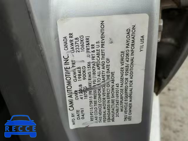 2001 CHEVROLET TRACKER ZR 2CNBJ734516950145 image 9