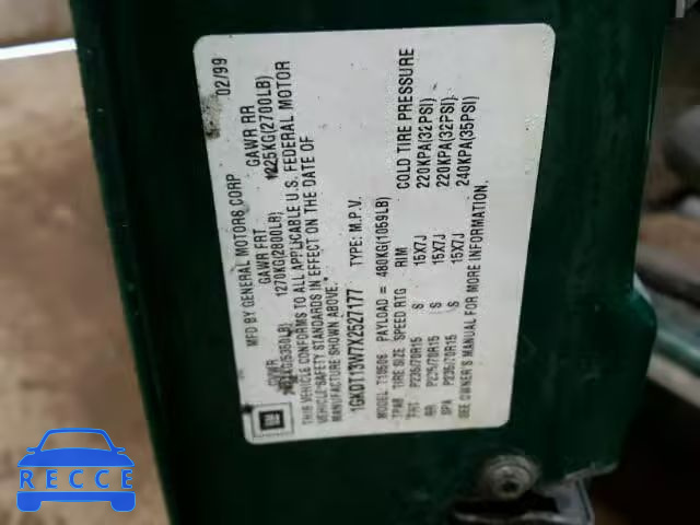 1999 GMC ENVOY 1GKDT13W7X2527177 image 9