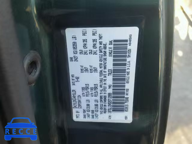 2002 DODGE DAKOTA BAS 1B7GL12X52S712999 image 9