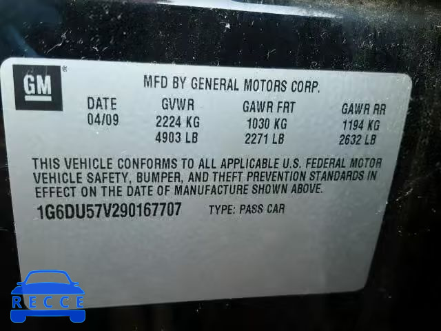 2009 CADILLAC CTS HI FEA 1G6DU57V290167707 image 9