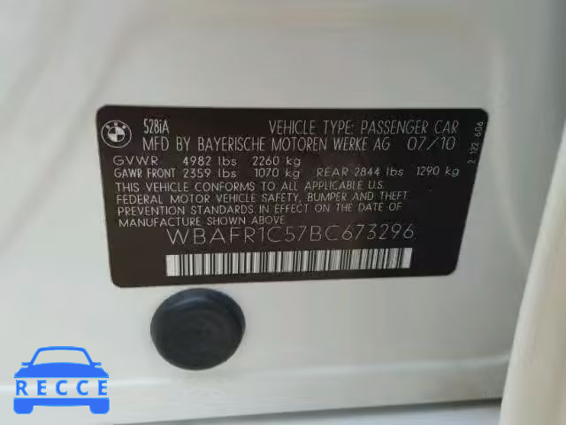 2011 BMW 528 I WBAFR1C57BC673296 image 9