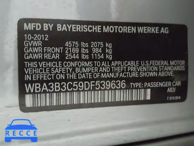 2013 BMW 328 XI WBA3B3C59DF539636 image 9
