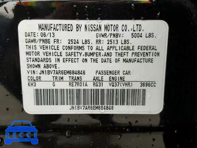 2014 INFINITI Q50 BASE JN1BV7AR6EM684846 зображення 9