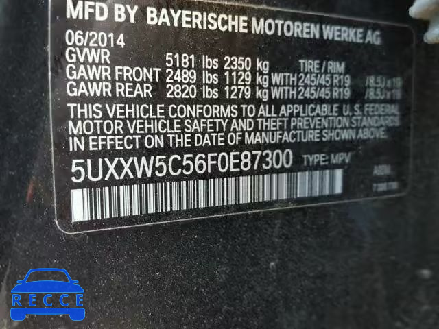 2015 BMW X4 XDRIVE3 5UXXW5C56F0E87300 зображення 9