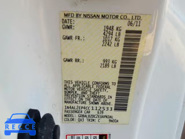 2012 NISSAN ALTIMA S 1N4AL2EP4CC112533 image 9