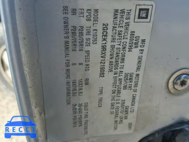 1997 CHEVROLET GMT-400 K1 2GCEK19RXV1219082 image 9