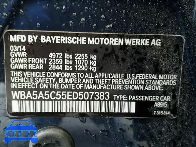 2014 BMW 528 I WBA5A5C55ED507383 image 9