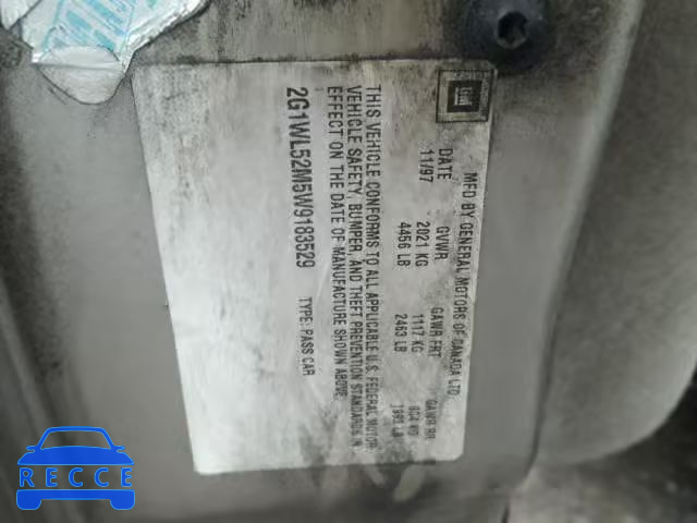 1998 CHEVROLET LUMINA BAS 2G1WL52M5W9183529 image 9