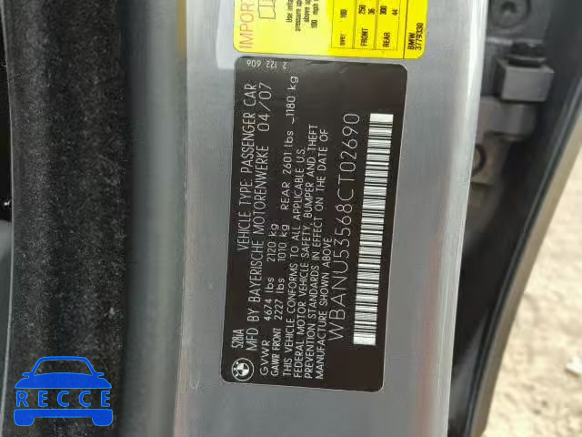 2008 BMW 528 I WBANU53568CT02690 image 9