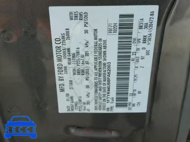 2008 FORD RANGER SUP 1FTYR44U68PA62003 image 9