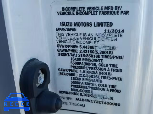 2014 ISUZU NPR JALB4W172E7400960 Bild 9