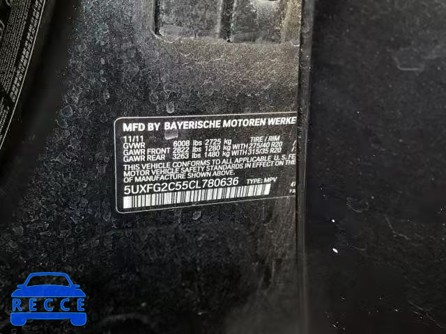 2012 BMW X6 XDRIVE3 5UXFG2C55CL780636 image 9