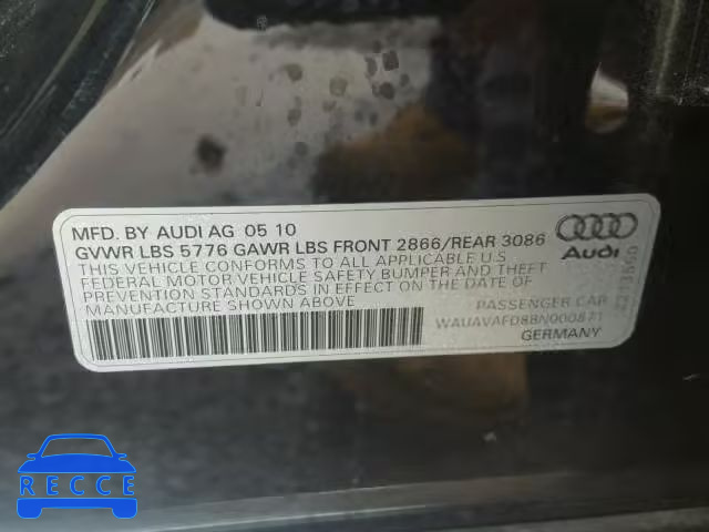 2011 AUDI A8 QUATTRO WAUAVAFD8BN000871 image 9