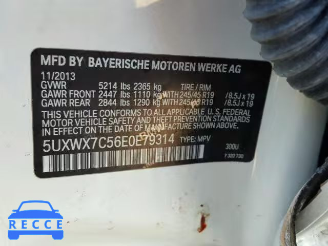 2014 BMW X3 XDRIVE3 5UXWX7C56E0E79314 зображення 9