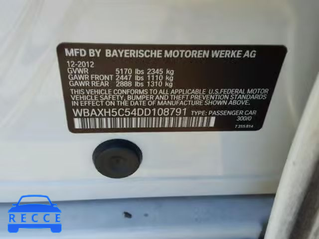 2013 BMW 528 XI WBAXH5C54DD108791 image 9