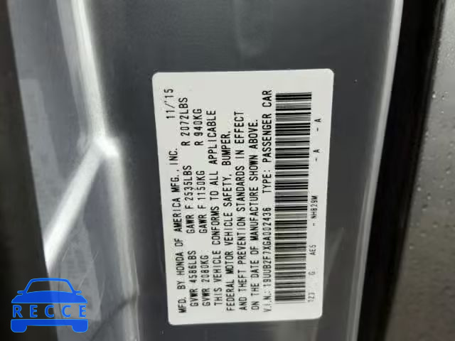 2016 ACURA TLX ADVANC 19UUB2F7XGA002436 image 9