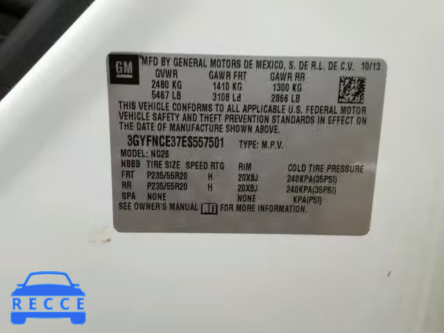 2014 CADILLAC SRX PERFOR 3GYFNCE37ES557501 image 9