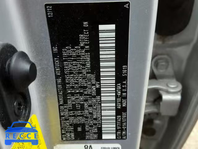 2013 TOYOTA VENZA LE 4T3ZA3BB6DU072486 image 9