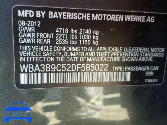 2013 BMW 335 XI WBA3B9C52DF585022 Bild 9