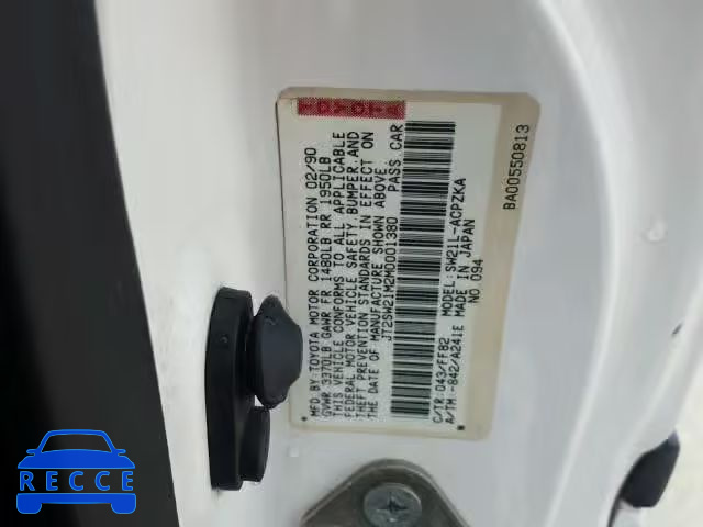 1991 TOYOTA MR2 JT2SW21M2M0001380 image 9