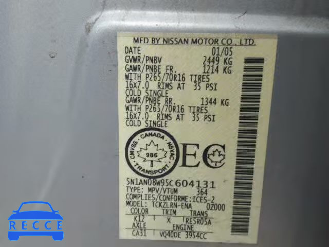 2005 NISSAN XTERRA OFF 5N1AN08W95C604131 image 9