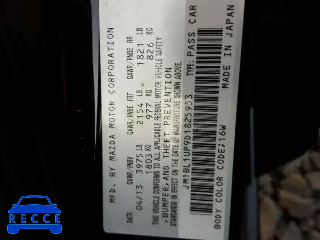 2013 MAZDA 3 I JM1BL1UP9D1825953 image 9