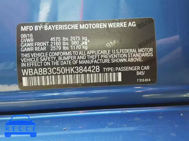 2017 BMW 340 I WBA8B3C50HK384428 зображення 9
