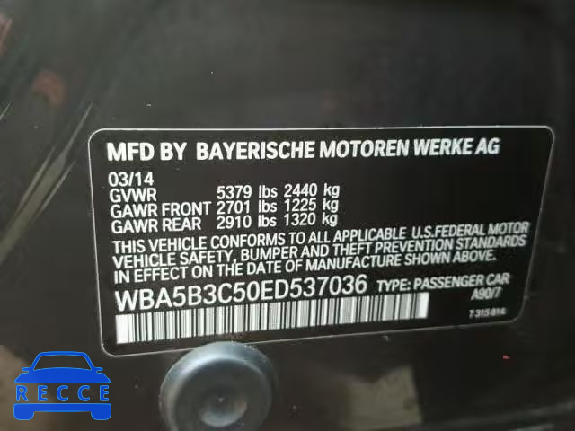 2014 BMW 535 XI WBA5B3C50ED537036 image 9