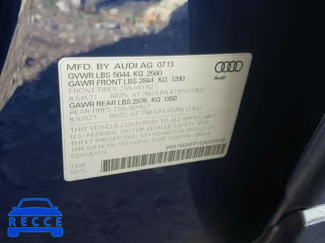 2014 AUDI SQ5 PRESTI WA1VGAFP1EA026839 зображення 9