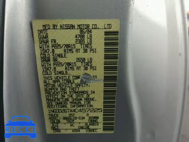 2004 NISSAN FRONTIER K 1N6DD26TX4C457225 image 9