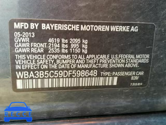 2013 BMW 328 XI SUL WBA3B5C59DF598648 Bild 9