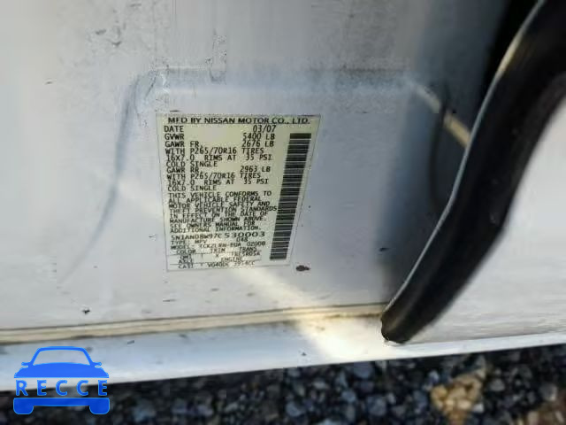 2007 NISSAN XTERRA OFF 5N1AN08W97C530003 image 9