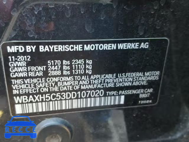 2013 BMW 528 XI WBAXH5C53DD107020 Bild 9