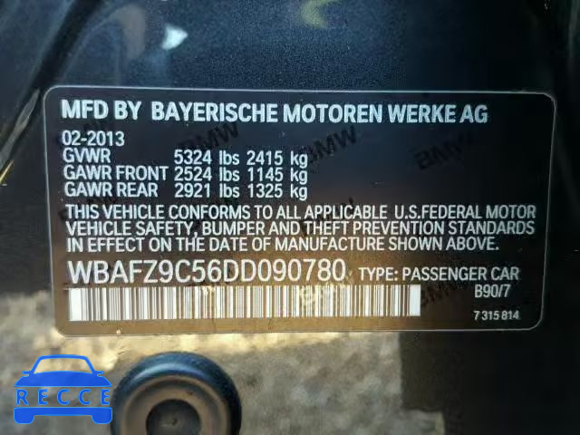 2013 BMW 535 I WBAFZ9C56DD090780 image 9