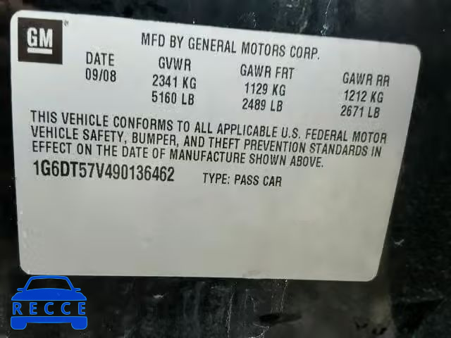 2009 CADILLAC CTS HI FEA 1G6DT57V490136462 image 9