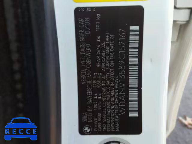 2009 BMW 528 XI WBANV13589C152167 image 9
