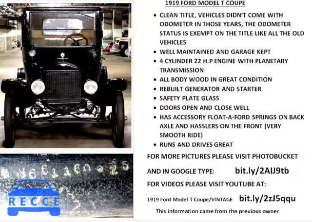 1920 FORD MODEL T WN661160525 image 9