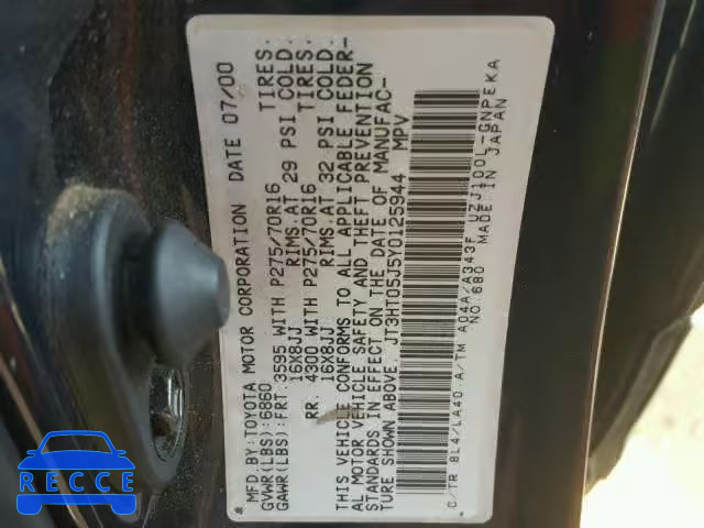 2000 TOYOTA LAND CRUIS JT3HT05J5Y0125944 image 9