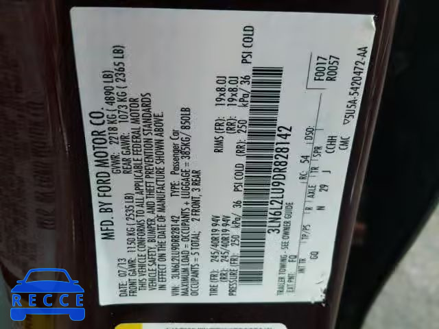 2013 LINCOLN MKZ HYBRID 3LN6L2LU9DR828142 image 9